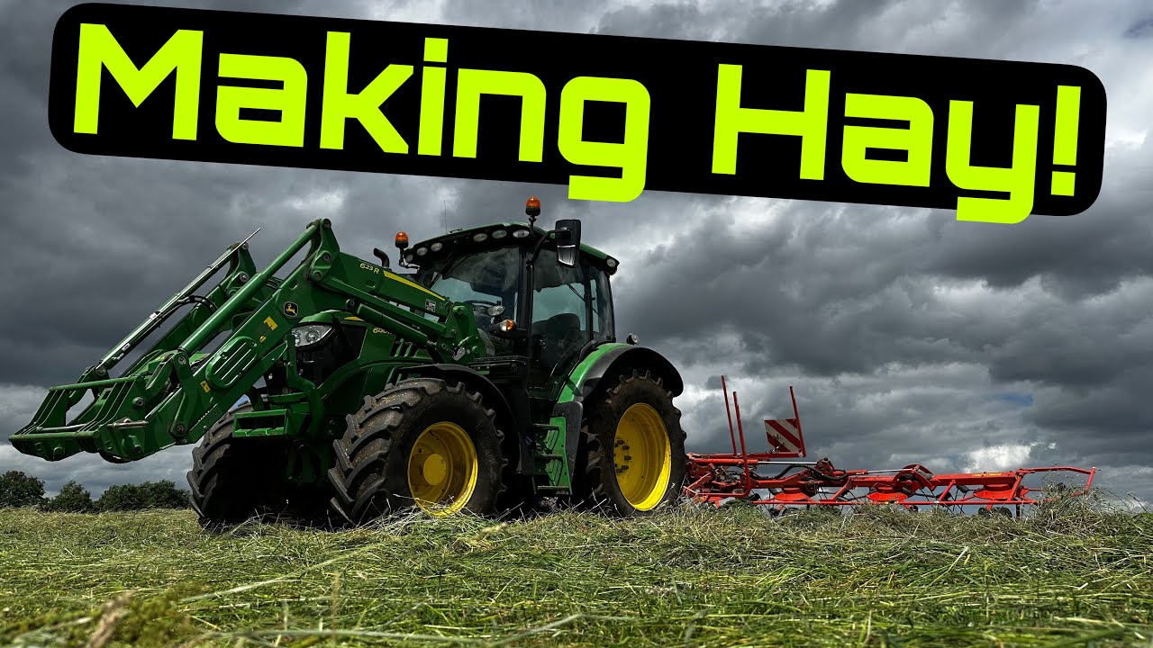 Making Hay, Tedding Grass! Concrete Panels Going in, New Construction on the Farm!