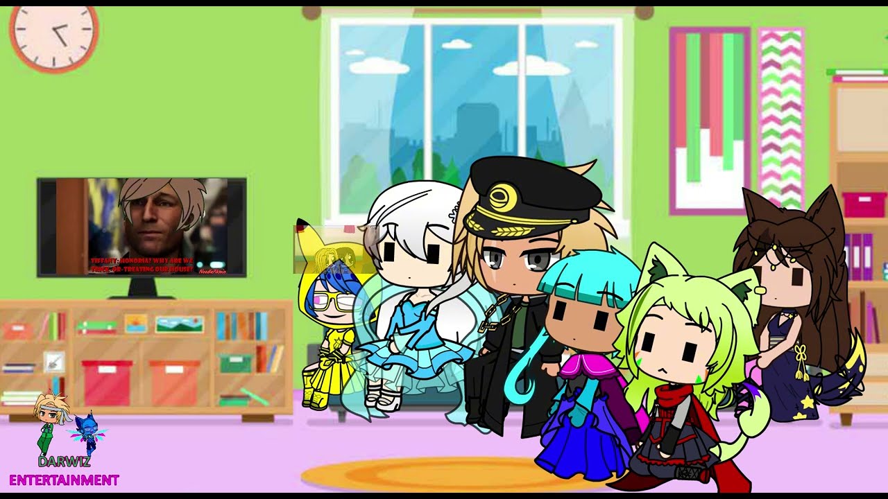 Jarvis and The Company React To Harlem Girls React To Spooky Memes (Gacha Club)