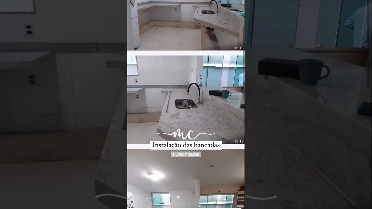 Instala&ccedil;&atilde;o das bancadas no projeto Cozinha Uni&atilde;o #reformadecozinha #obra #cozinha #projetodecozinha