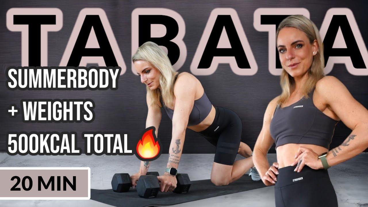 20 MIN TABATA SUMMERBODY WORKOUT + WEIGHTS 🔥Burn 500 Kcal Total