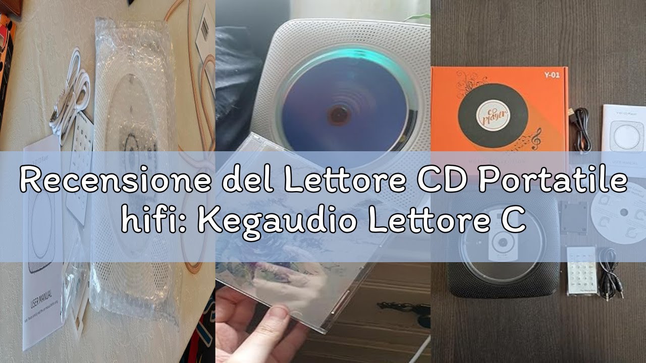 Recensione del Lettore CD Portatile hifi: Kegaudio Lettore CD Bluetooth con Altoparlante Lettore mus