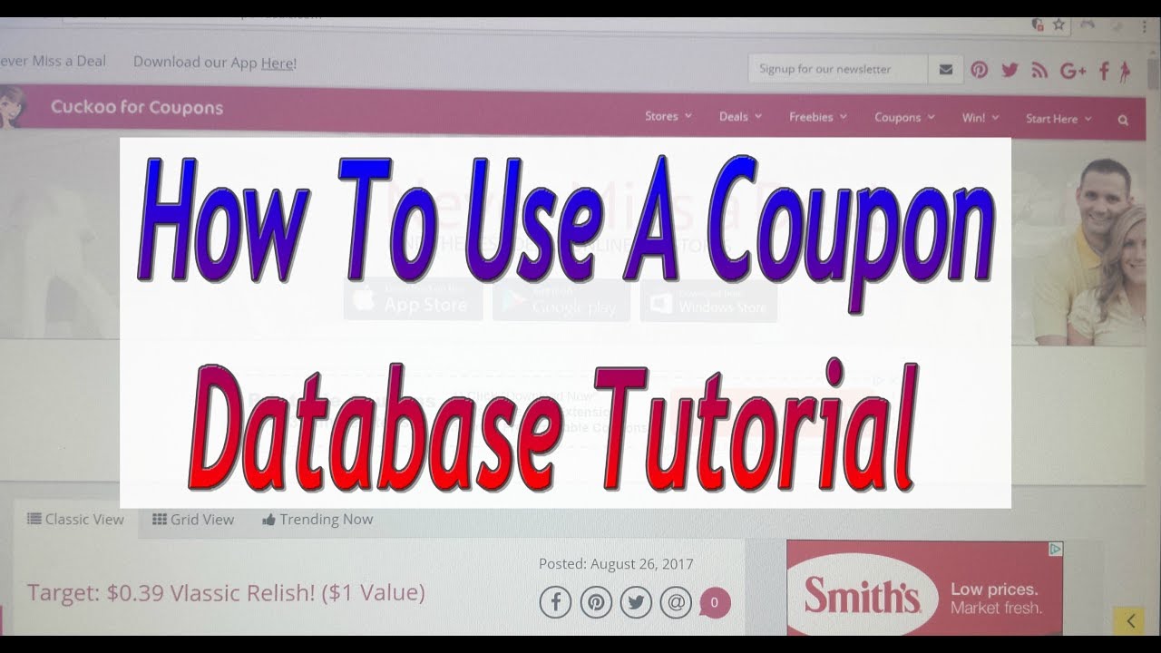 How To Use A Coupon Database Tutorial