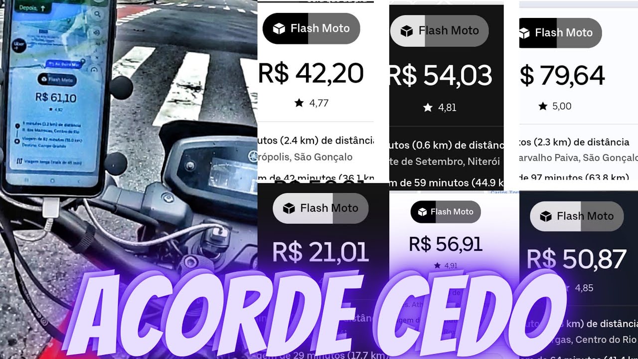 Quanto tiro em 7 horas trabalhada só Uber flash com 1 hora de descanso