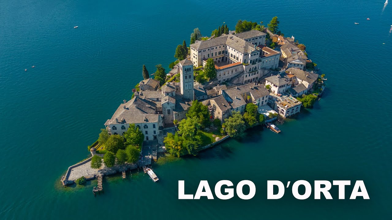 ITALIA 🇮🇹 Lago d'Orta 2023 Orta San Giulio by drone [4k]