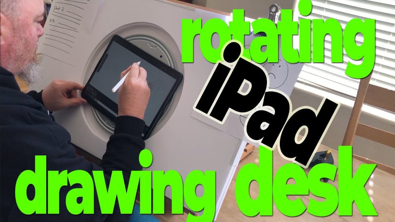 Rotating iPad drawing desk. Animators/artists, good for Callipeg, Procreate, Roughanimator. How to.