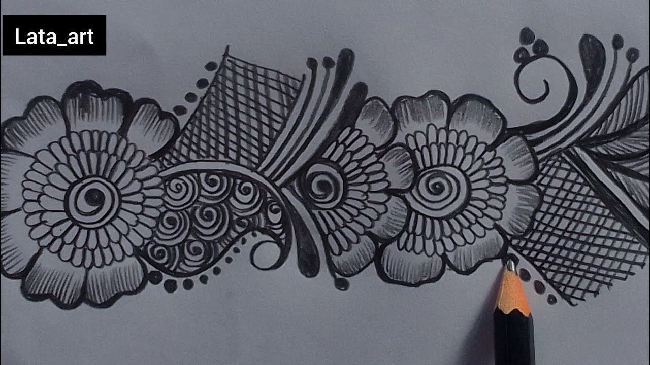 New shading mehndi design / Mehndi design by pencil / Arabic design mehndi for hands 