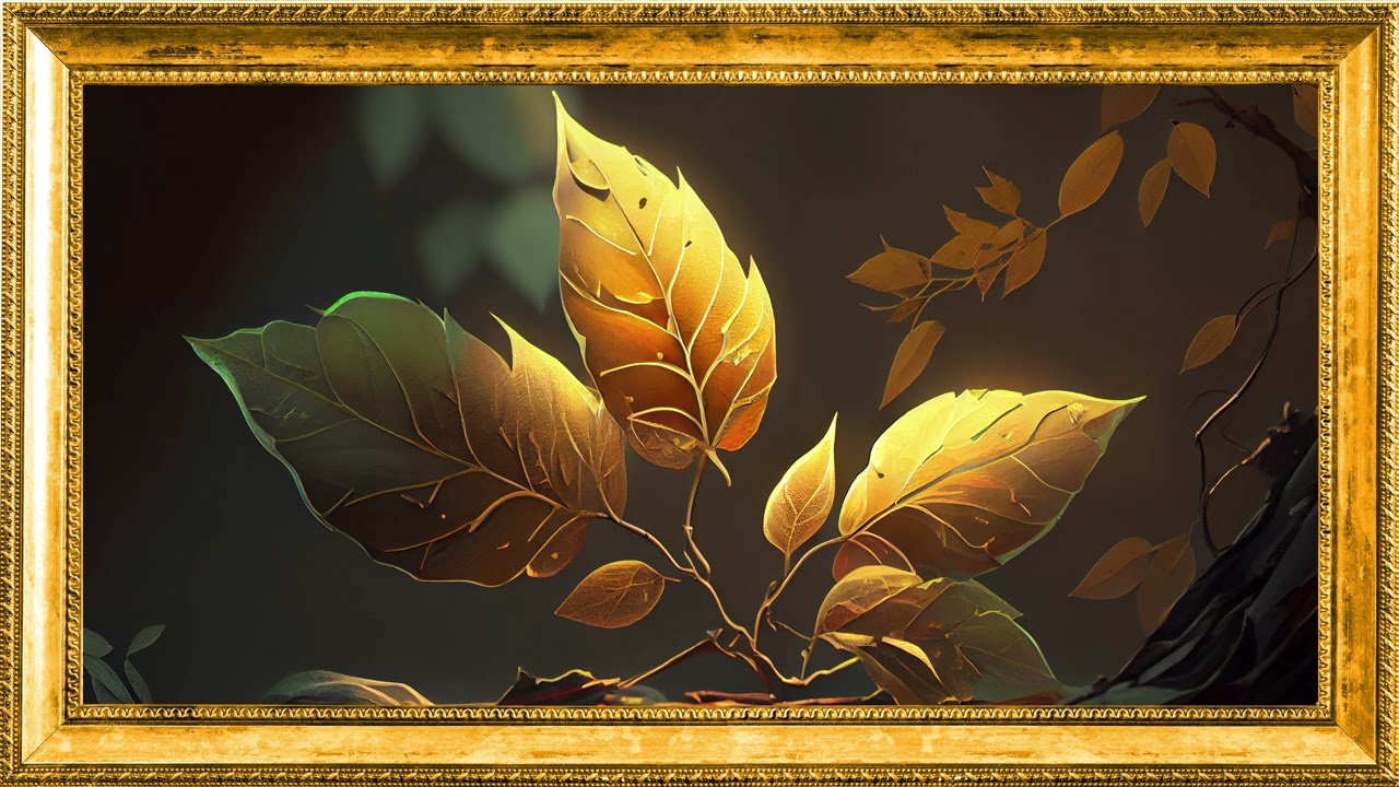 TV Frame - Autumn Tree Leaves Bright Gold 4K | 2hrs