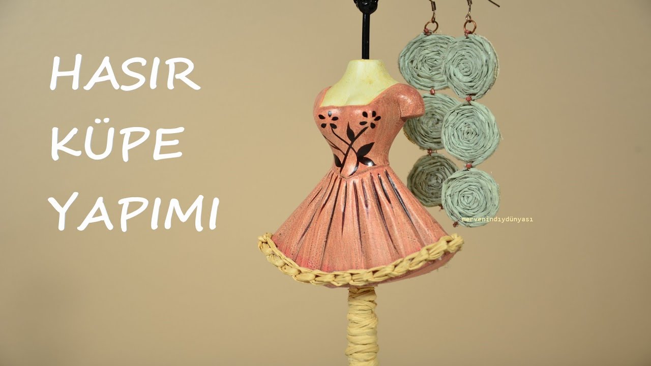 HASIR KÜPE YAPIMI ✂️HANDMADE DIY 💍 STRAW EARRİNGS 🌸 WIRE EARRINGS⚜️