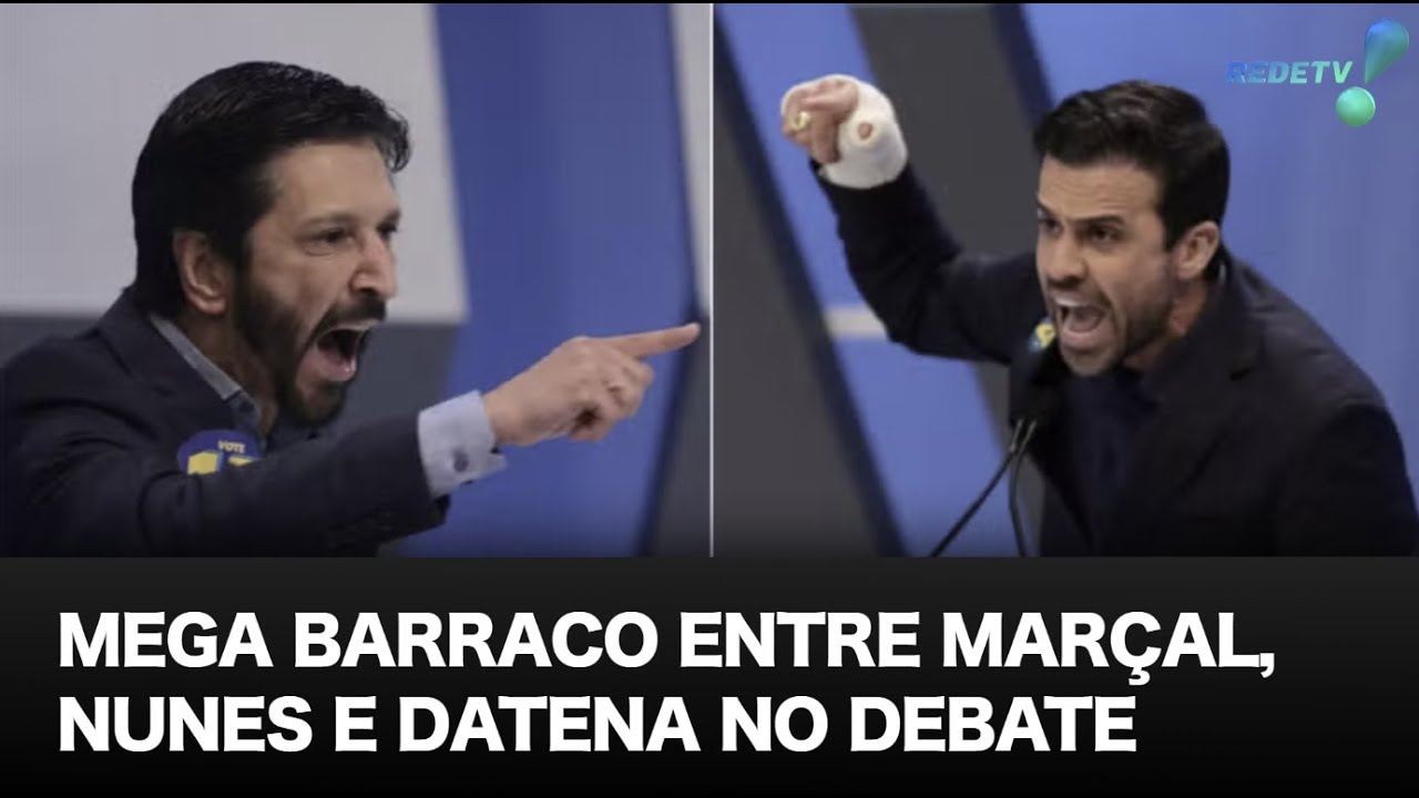 Mega barraco entre Marçal, Nunes e Datena no Debate RedeTV/UOL (pós cadeirada)