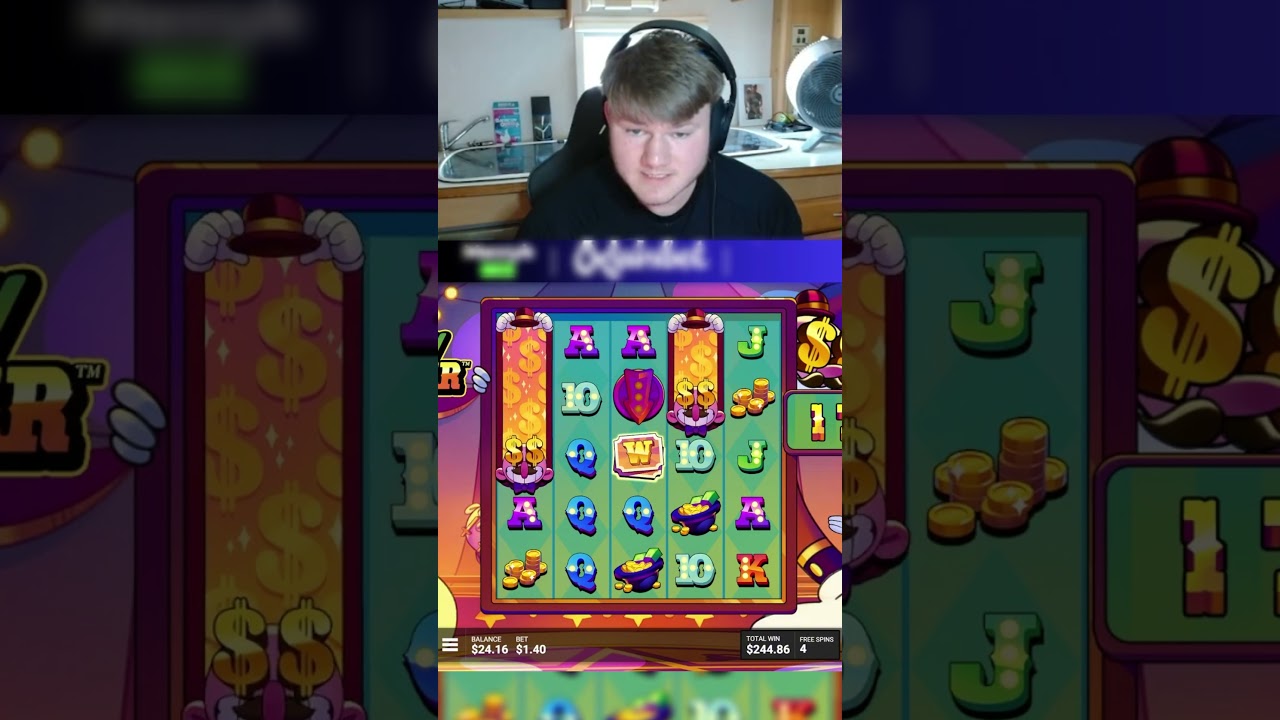 Risky spin turns into a beauty&mdash;streamer loving the win at the end. #casino #rainbet #slots