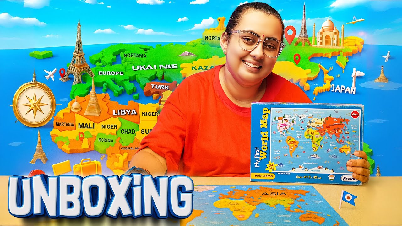 Unboxing Frank My First World Map | Early Learning Puzzles | 1000 Likes on This Video | Giveaway #27