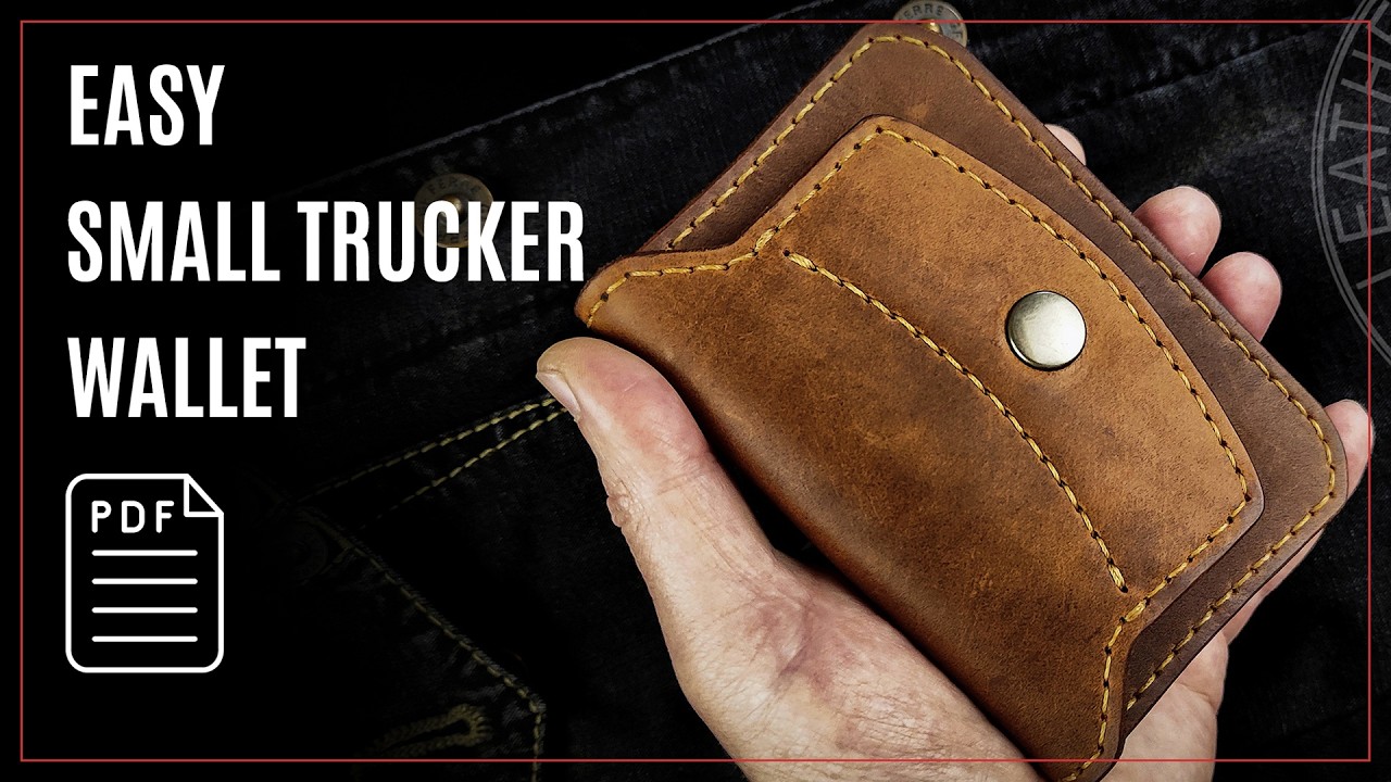 How to Make a Small  Leather Trucker Wallet | IVAN-AXE | With Pattern