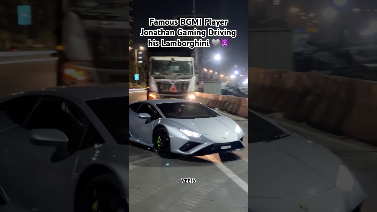 Jonathan Gaming Driving his Lamborghini🩶 #jonathangaming #lamborghini #bgmi #shorts #trending  #car