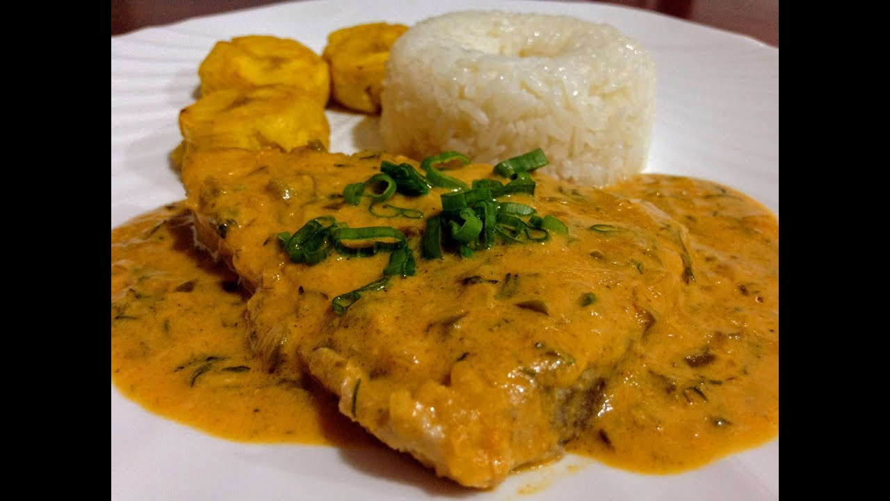 Pescado (albacora) en salsa de maní (cacahuate)🥜🥜🥜