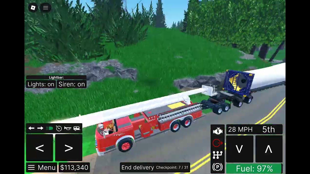 Off Roading Epic Fire Truck Transport Deliver wind turbine Gameplay #15
