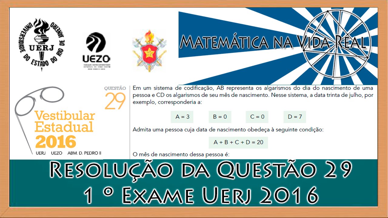 Resolução Questão 29 - 1º Exame de Qualificação Uerj 2016