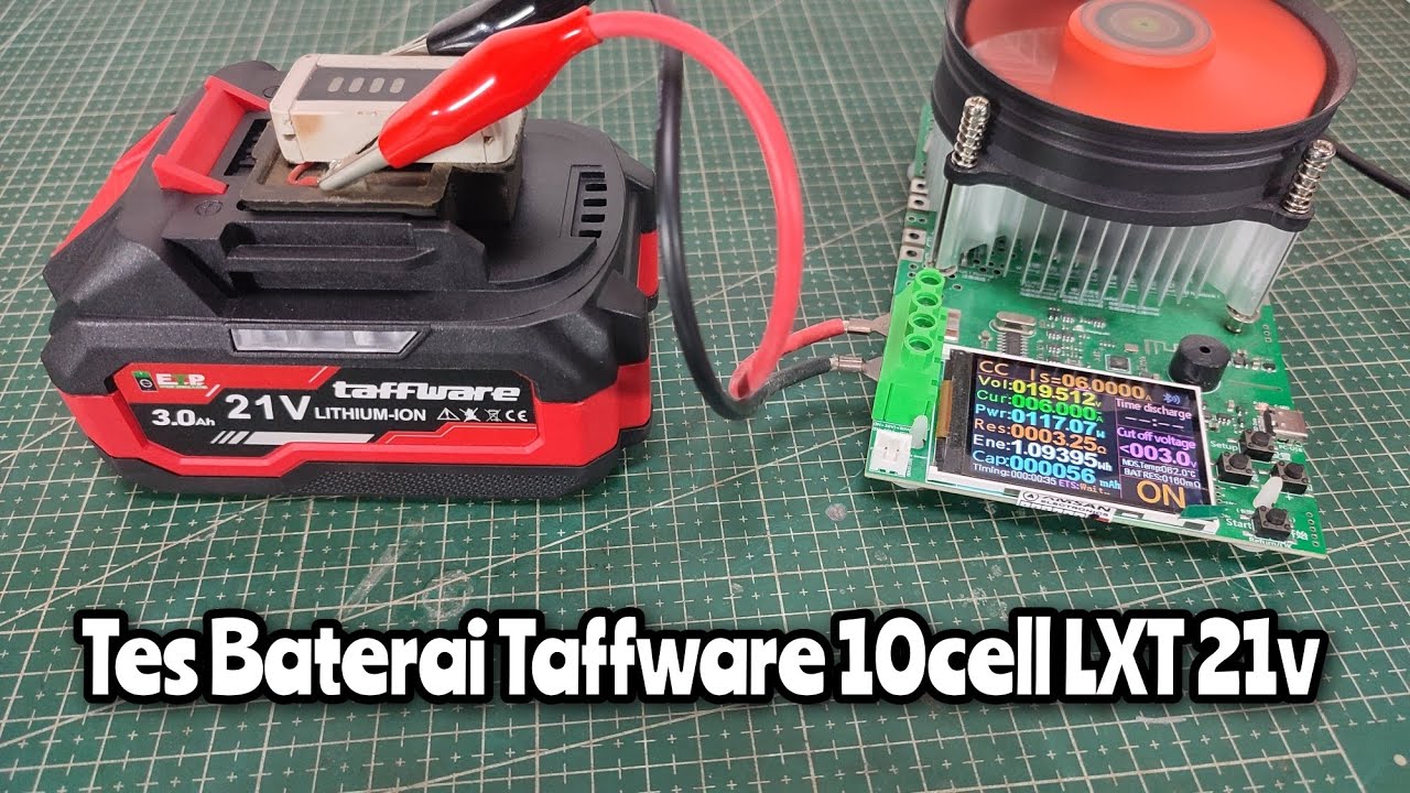 Gak sampai 150rb!! Tes Baterai Taffware 10cell LXT 21v