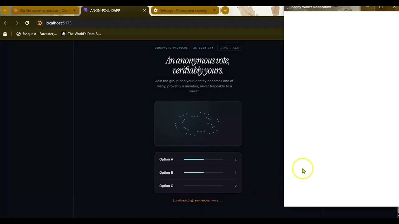 Anonymous voting poll using semaphore 