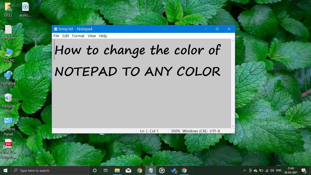Change NOTEPAD Background ! , on Windows.