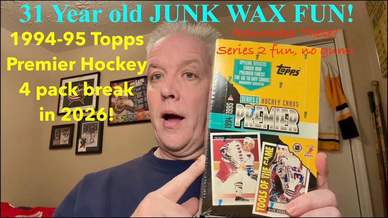 Распаковка 4-пакетной коллекции TOPPS Premier Hockey JUNK WAX 1994-95! Специальные карты EFX и мн...