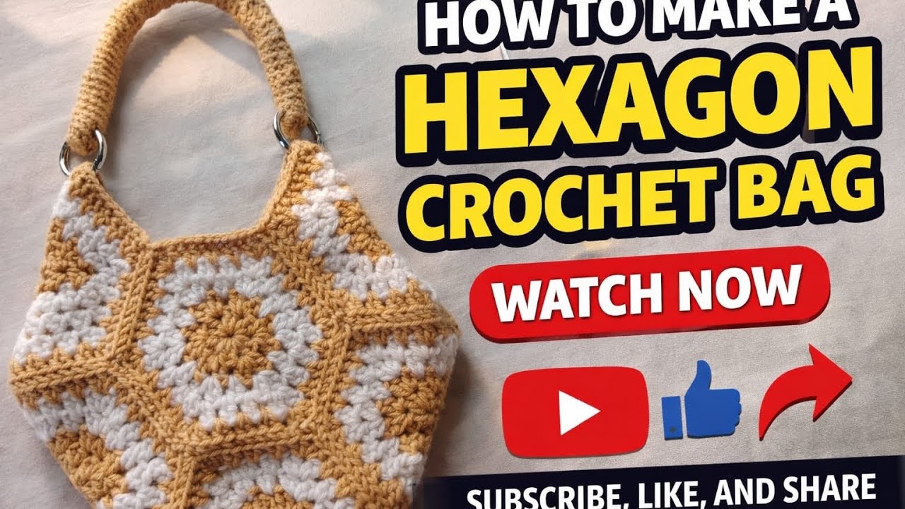 Hexagon Granny Square Crochet bag| Hexagon Crochet purse|Full Tutorial 