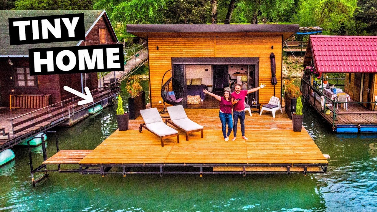 We slept in a FLOATING TINY HOUSE!