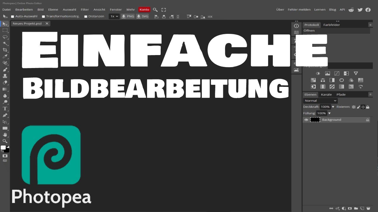 Photopea -  Einfache Bildbearbeitung (Simple image editing)