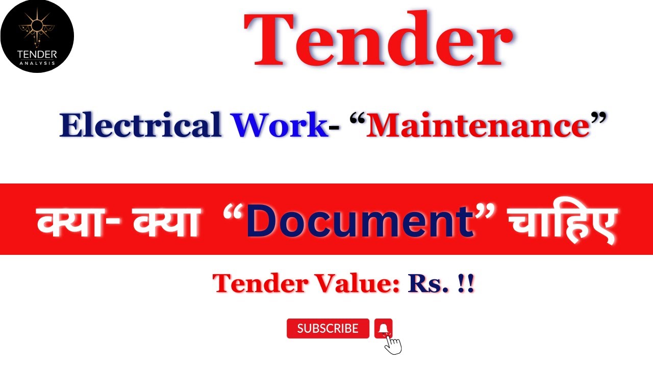 Electrical System Maintenance Tender II Tender for the Electrical work Maintenance II Maintenance