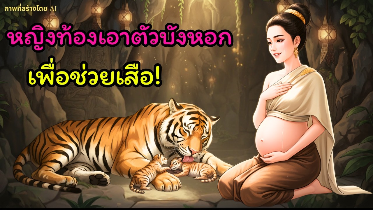 [ นิทานพื้นบ้าน ]หญิงตั้งครรภ์เอาชีวิตบังปลายหอกนายพราน เพื่อช่วยเสือแม่ลูกอ่อน | เรื่องเล่าพื้นบ้าน