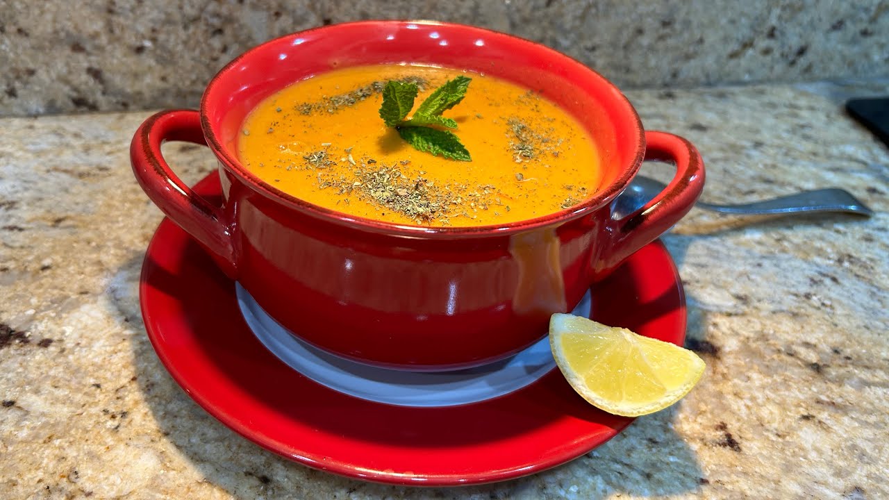 Deliciosa receta  de Sopa  estilo Turco  de lentejas rojas  🙏♥️🧿🧿