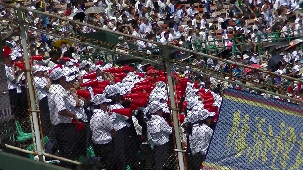 折尾愛真vs飯塚 4回裏折尾愛真追加点の時の応援の様子（20180723全国高校野球北福岡大会決勝）
