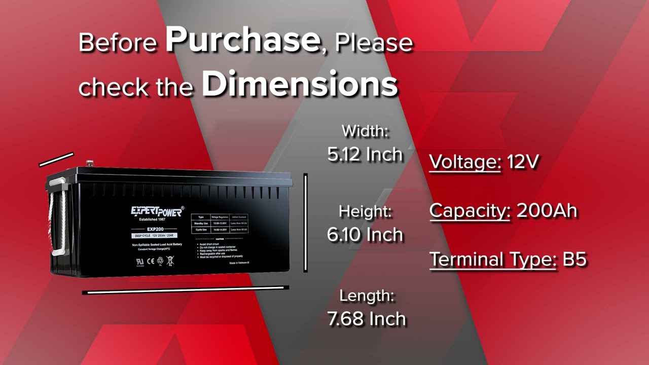 EXP200 - 12V 200Ah Lead-Acid Battery | Expert Power