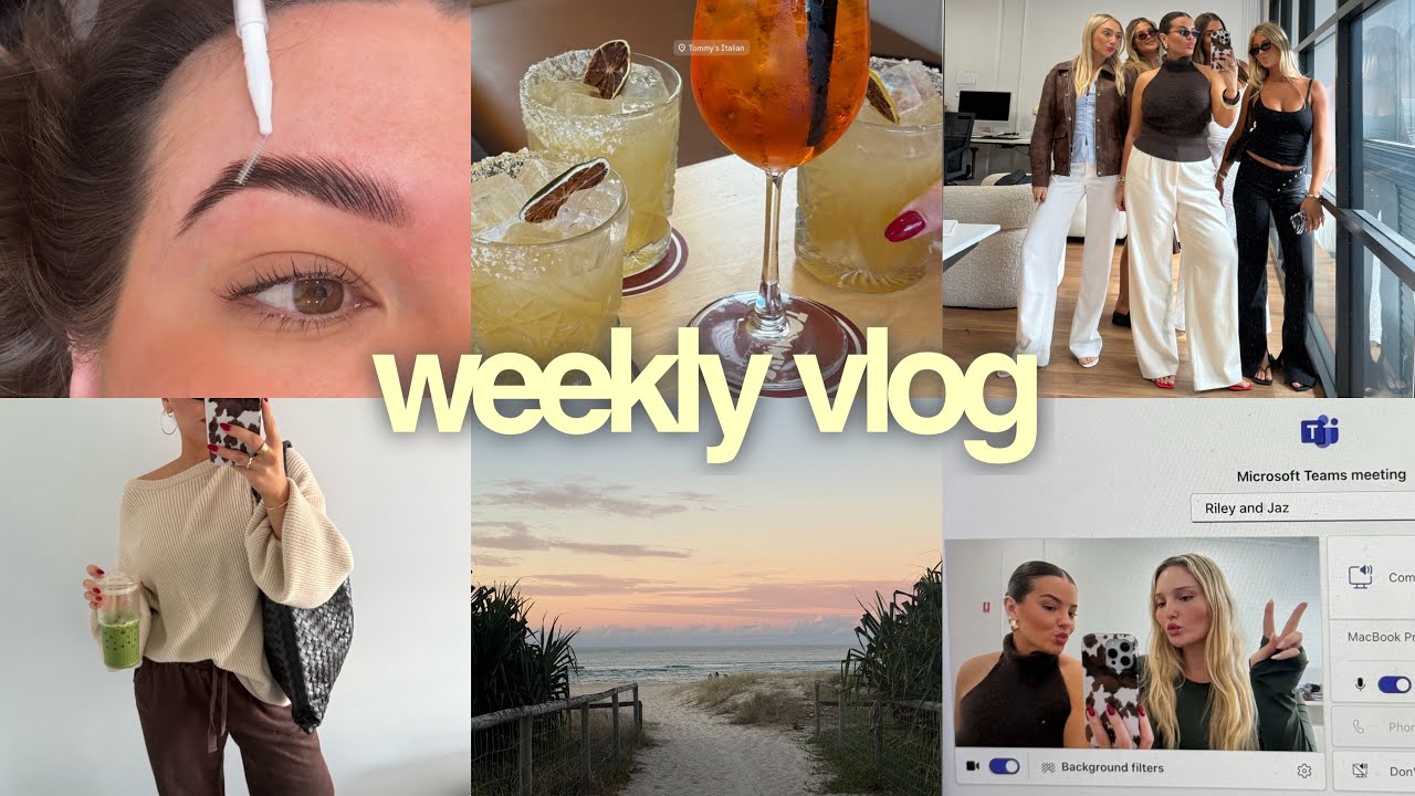 weekly vlog 💌 eofy lunch, brow and lash app, meetings + makeup 💄🌟