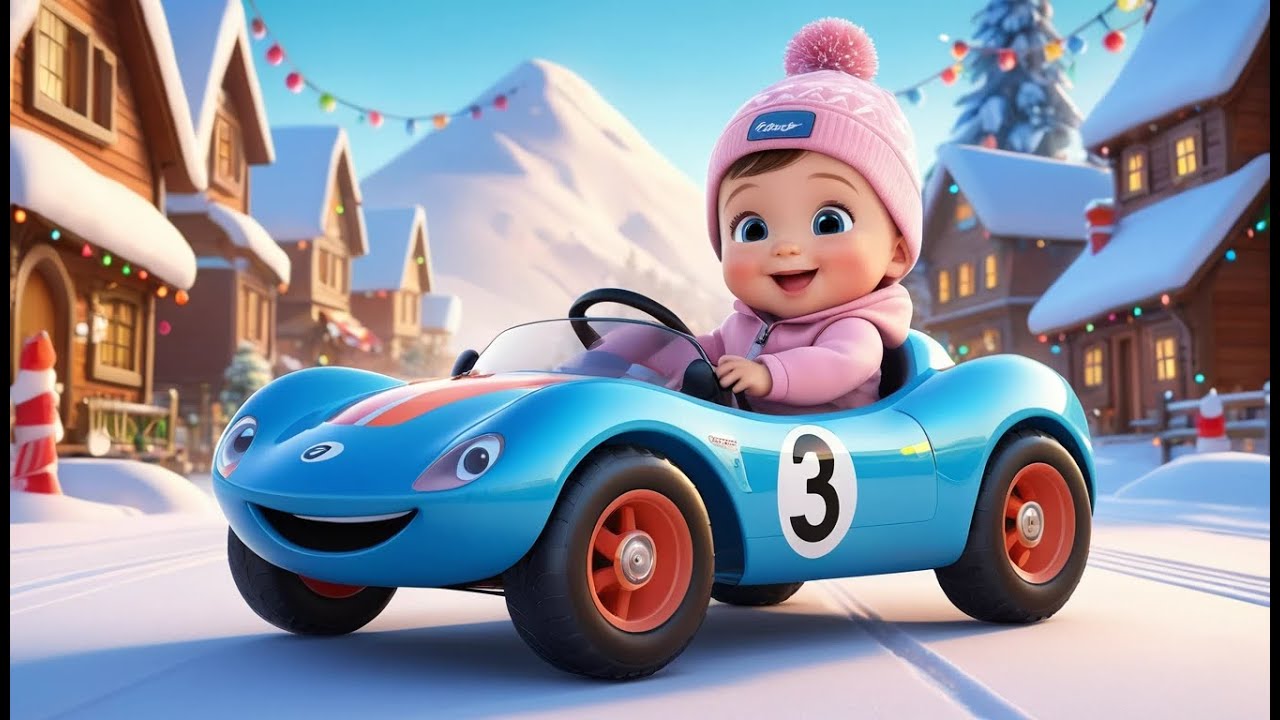 Winter Car Race | Fun Learning & Action Song for Toddlers