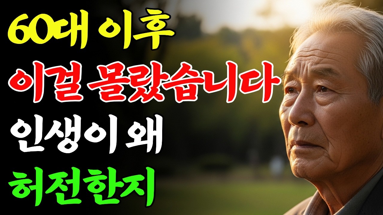 60대가 넘어서 공통적으로 가장 후회하는 것 3가지 | 그때는 몰랐던 인생의 진짜 이유