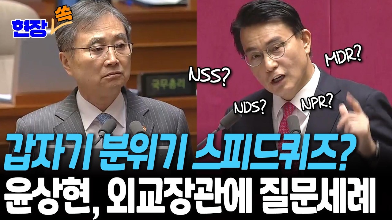 갑자기 분위기 스피드퀴즈?&hellip;윤상현, 외교 장관에 폭풍 질문 [현장쏙] / 연합뉴스TV(YonhapnewsTV)