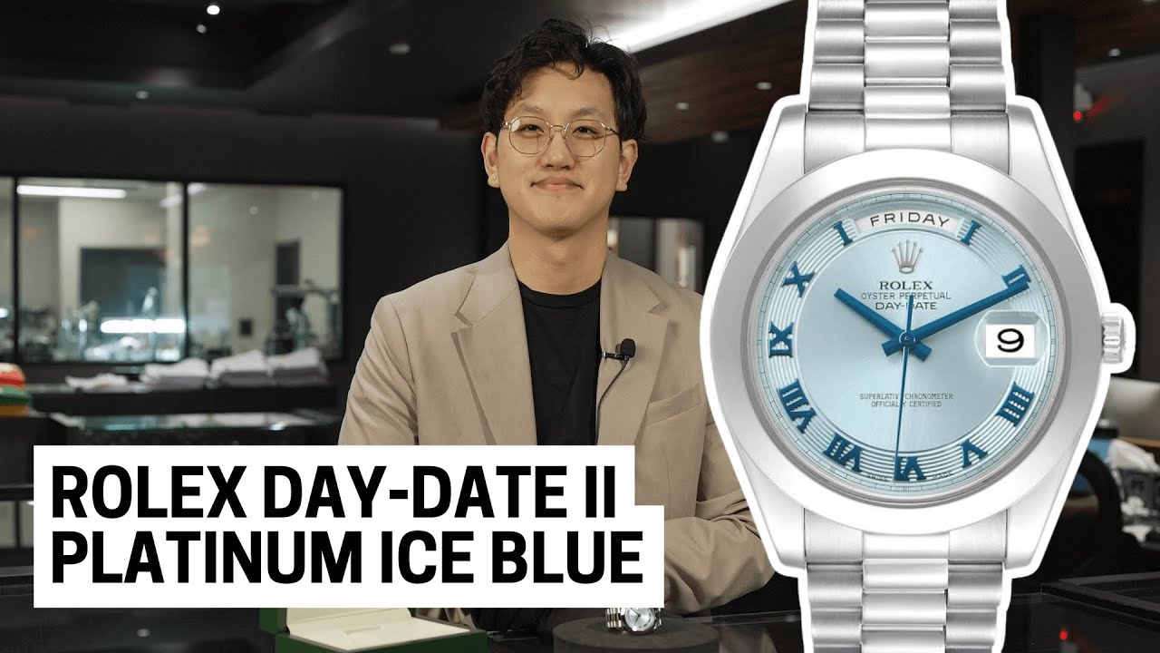 Rolex Day-Date II Ice Blue Concentric Dial: Ref. 218206 Up Close | SwissWatchExpo