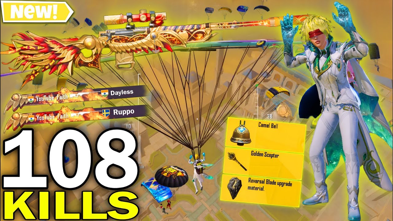 108 KILLS!😍MAX LVL 7 X-SUIT MY FIRST GAMEPLAY IN NEW GOLDEN DYNASTY MODE🔥PUBG MOBILE
