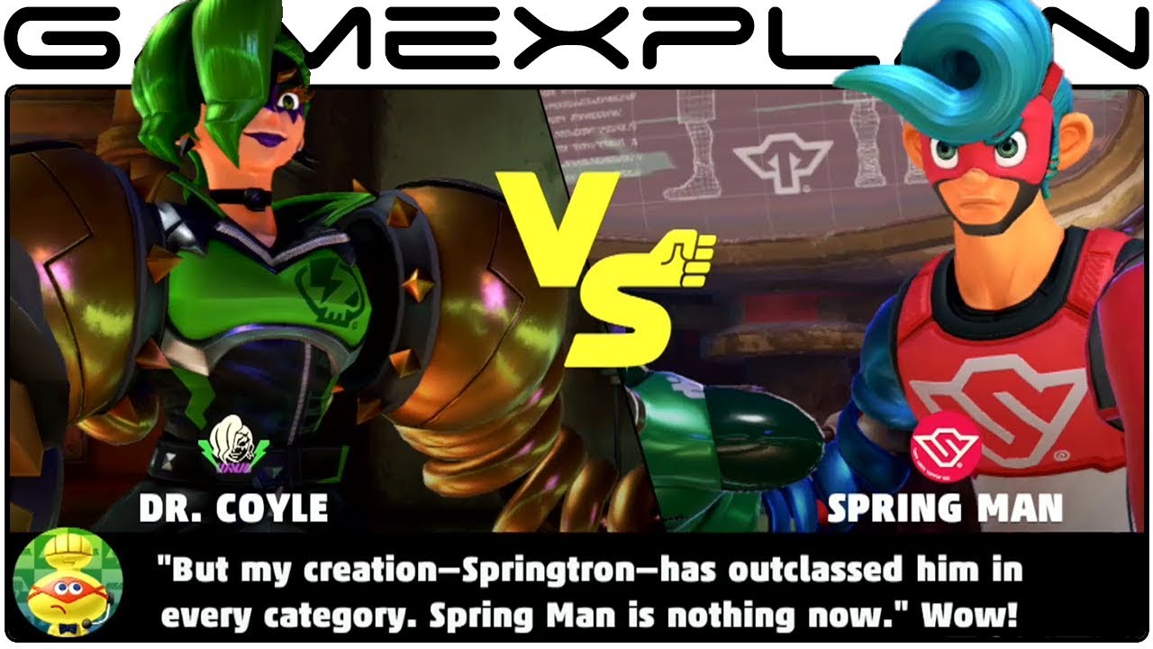 ARMS - Dr. Coyle Grand Prix Intros Against Every Opponent (+Post Credits Pic!)