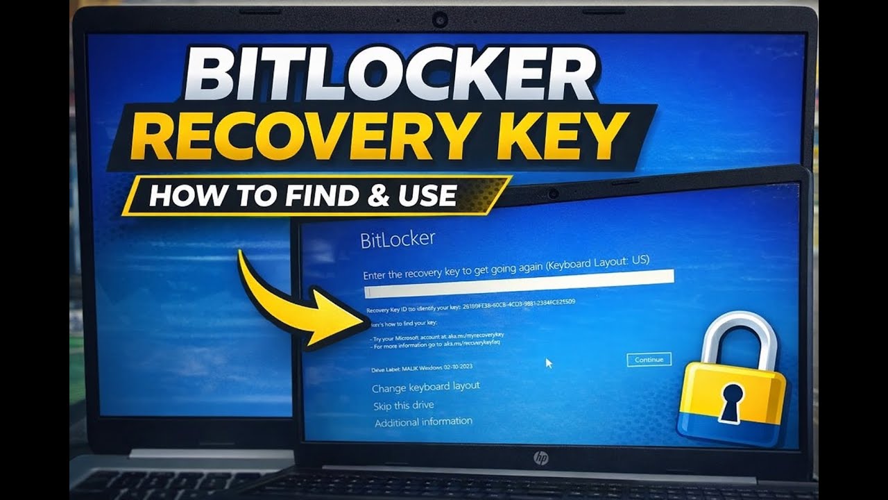 Laptop BitLocker Recovery Key Kaise Nikale 2026 | Windows Lock Problem Fix | BitLocker Recovery Key