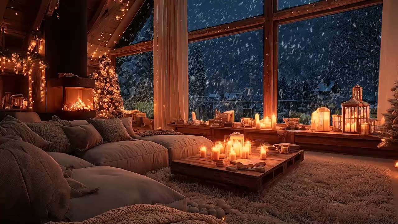 Winter Fireplace Peace 2025 | Soft Piano Melodies & Fire Sounds for Deep Relaxation
