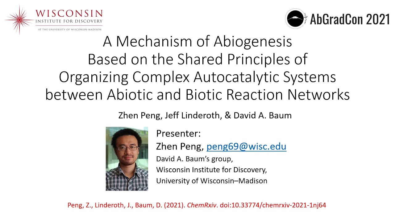 Peng, Zhen, Flashtalk: Abiogenesis mediated by seed-dependent autocatalytic systems