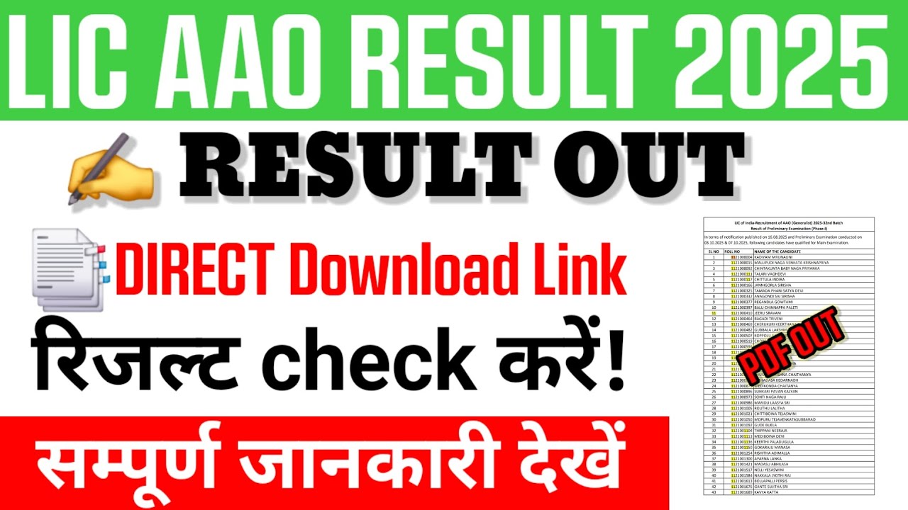lic aao result 2025 || lic aao result 2025 kaise check karen || lic aao result date 2025