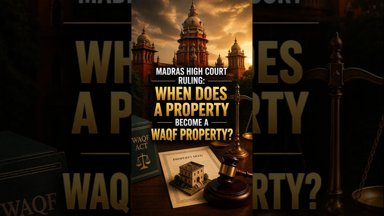 Madras High Court Ruling: When Does a Property Become a Waqf Property? | Law in Short ⚖️