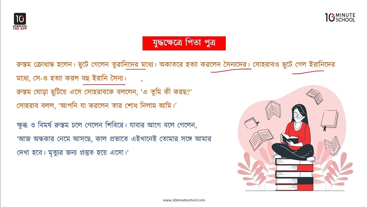 যুদ্ধক্ষেত্রে পিতাপুত্র - মূলভাব - ২ [Class 7]