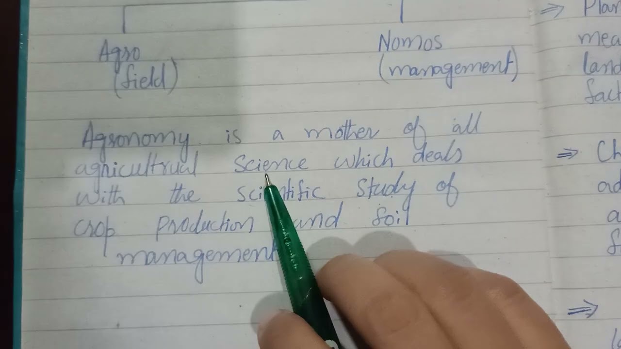 what is Agronomy? Definition of Agronomy.
