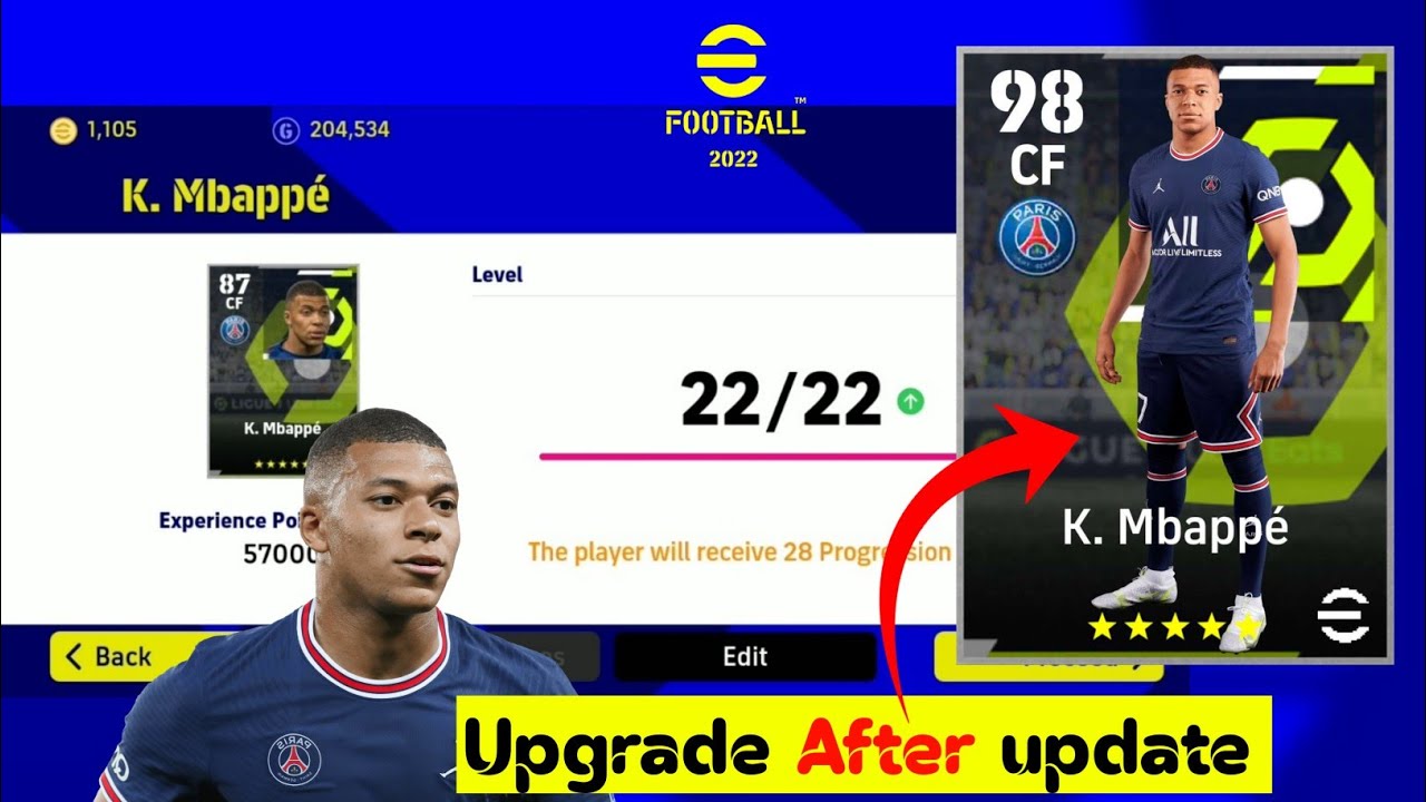 Base Mbappe Max Rating Pes 2022 | Mbappe Max Level | eFootball 2022 Mobile