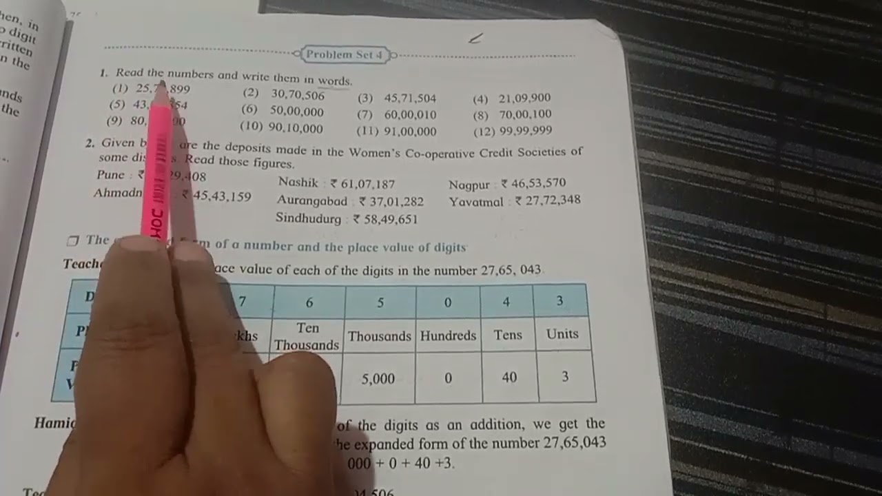 5th class Maths...unit 2.Number work problem set 3