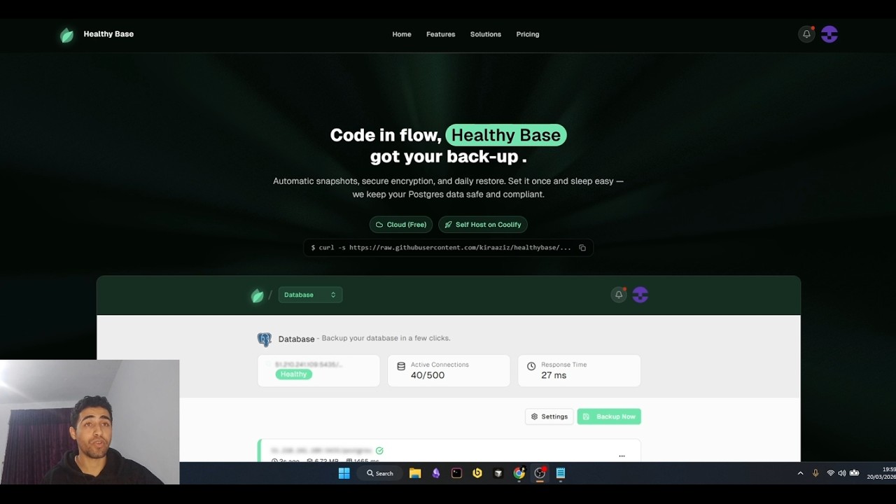 Healthy Base — Automate Your PostgreSQL Backups in Minutes (Full Demo)