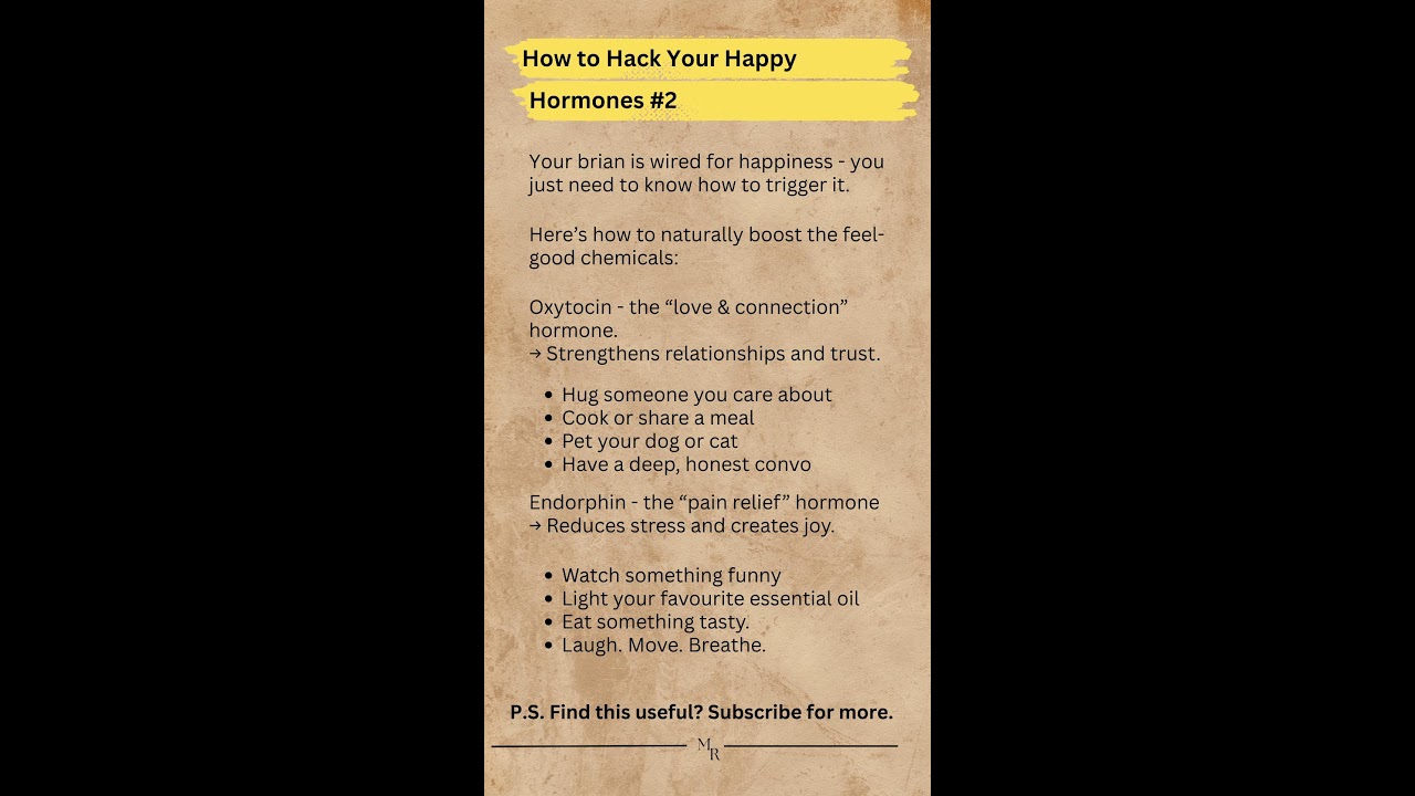 How to Hack Your Happy Hormones #2 #psychology #lifehacks #mentalhealth